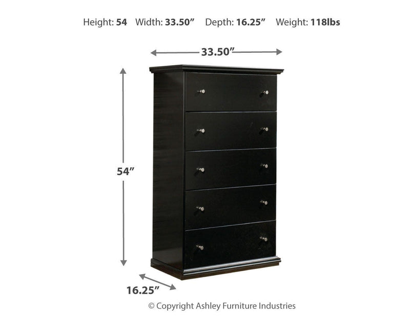 Maribel Full Panel Bed, Dresser, Mirror and Chest - B138B82