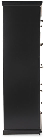 Maribel Full Panel Bed, Dresser, Mirror and Chest in Black - PKG021535