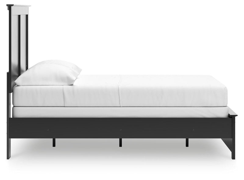 Maribel Full Panel Bed, Dresser, Mirror and Chest in Black - PKG021535