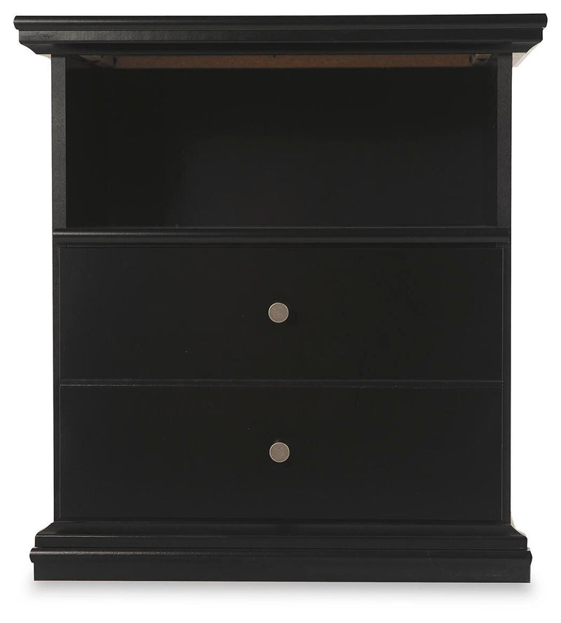Maribel Full Panel Bed, Dresser, Mirror, Chest and Nightstand in Black - PKG021536