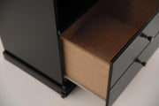 Maribel Full Panel Bed, Dresser, Mirror, Chest and Nightstand in Black - PKG021536