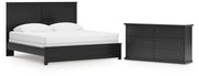 Maribel King Panel Bed and Dresser in Black - PKG021553