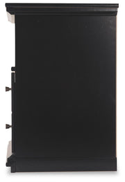 Maribel King Panel Bed, Dresser, Mirror and 2 Nightstands in Black - PKG021548