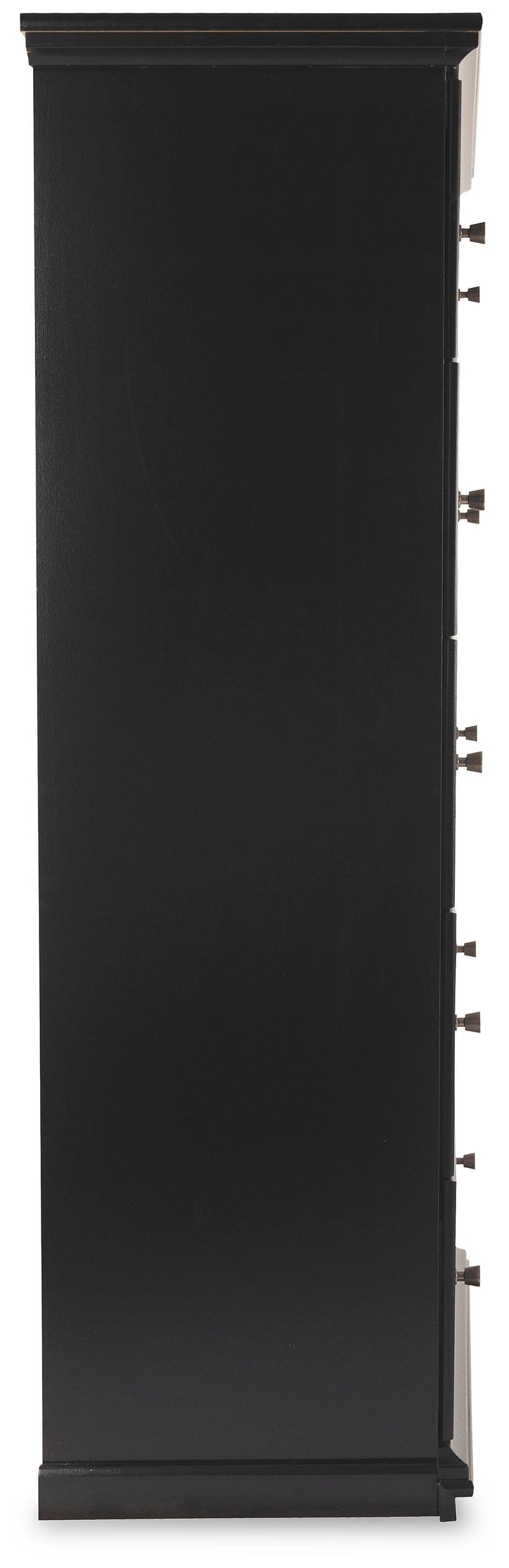 Maribel King Panel Bed, Dresser, Mirror and Chest in Black - PKG021551