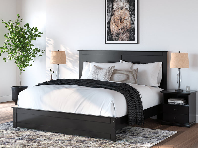 Maribel King Panel Bed with Dresser and Nightstand in Black from Ashley - Luna Furniture