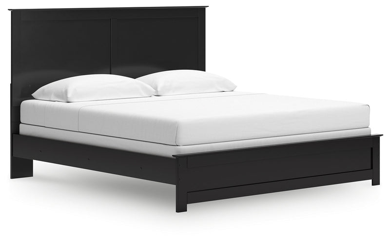 Maribel King Panel Bed with Dresser and Nightstand in Black from Ashley - Luna Furniture