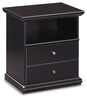 Maribel King Panel Bed with Mirrored Dresser and Nightstand in Black from Ashley - Luna Furniture