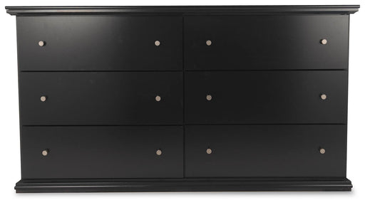 Maribel Queen Panel Bed and Dresser in Black - PKG021545