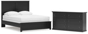Maribel Queen Panel Bed and Dresser in Black - PKG021545