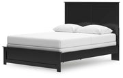Maribel Queen Panel Bed, Dresser, Mirror and 2 Nightstands in Black - PKG021540