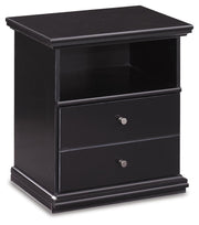 Maribel Queen Panel Bed, Dresser, Mirror and Nightstand in Black - PKG021542