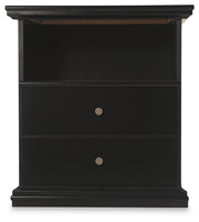 Maribel Queen Panel Bed with Dresser and Nightstand in Black from Ashley - Luna Furniture