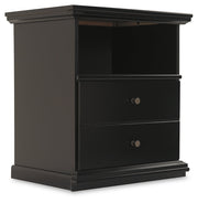 Maribel Queen Panel Bed with Dresser and Nightstand in Black from Ashley - Luna Furniture