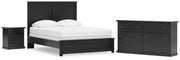 Maribel Queen Panel Bed with Dresser and Nightstand in Black from Ashley - Luna Furniture