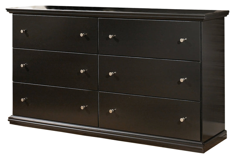 Maribel Queen Panel Bed with Dresser and Nightstand in Black from Ashley - Luna Furniture