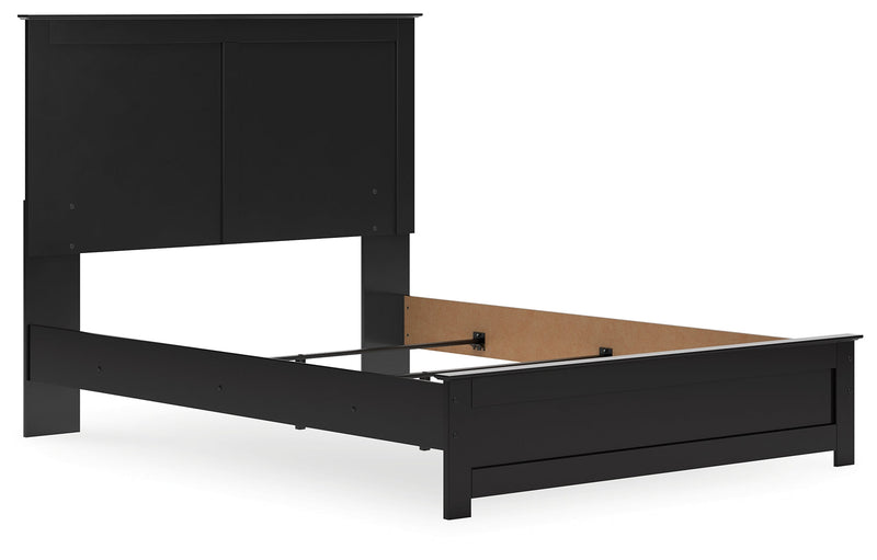 Maribel Queen Panel Bed with Mirrored Dresser in Black from Ashley - Luna Furniture