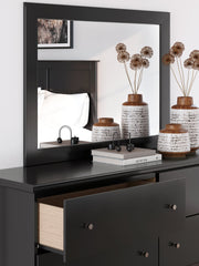 Maribel Queen Panel Bed with Mirrored Dresser in Black from Ashley - Luna Furniture