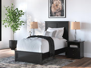 Maribel Twin Panel Bed and Dresser in Black - PKG021529