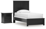 Maribel Twin Panel Bed and Nightstand - B138B84