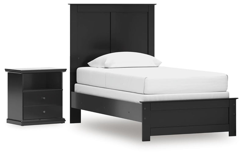 Maribel Twin Panel Bed and Nightstand - B138B84