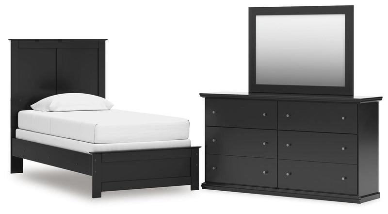 Maribel Twin Panel Bed, Dresser and Mirror - B138B54