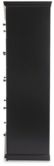 Maribel Twin Panel Bed, Dresser, Mirror and Chest in Black - PKG021527