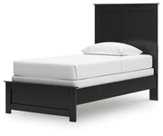 Maribel Twin Panel Bed, Dresser, Mirror, Chest and 2 Nightstands in Black - PKG021525