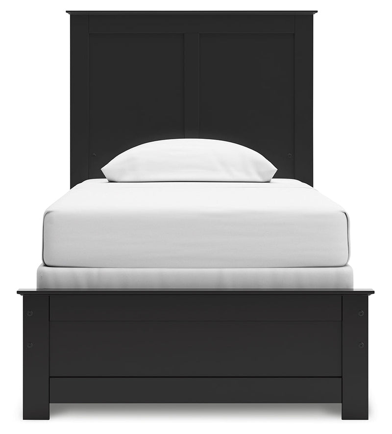 Maribel Twin Panel Bed with Dresser and Nightstand in Black from Ashley - Luna Furniture