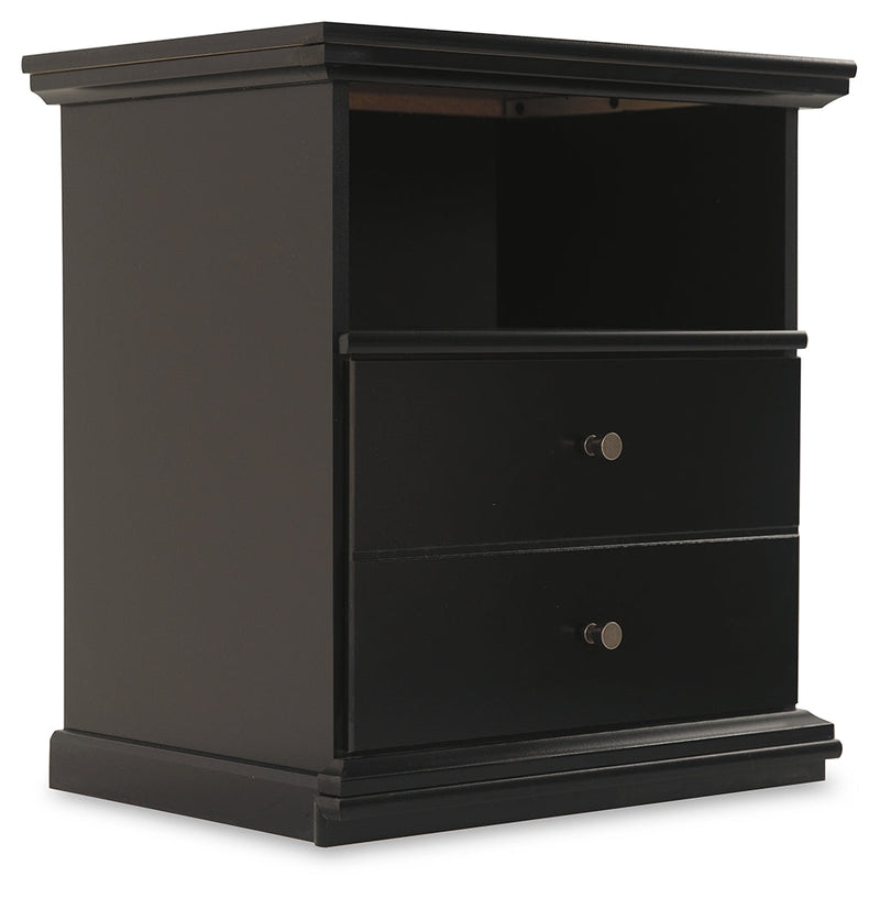 Maribel Twin Panel Bed with Dresser and Nightstand in Black from Ashley - Luna Furniture