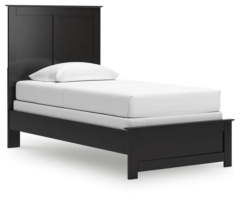 Maribel Twin Panel Bed with Dresser and Nightstand in Black from Ashley - Luna Furniture