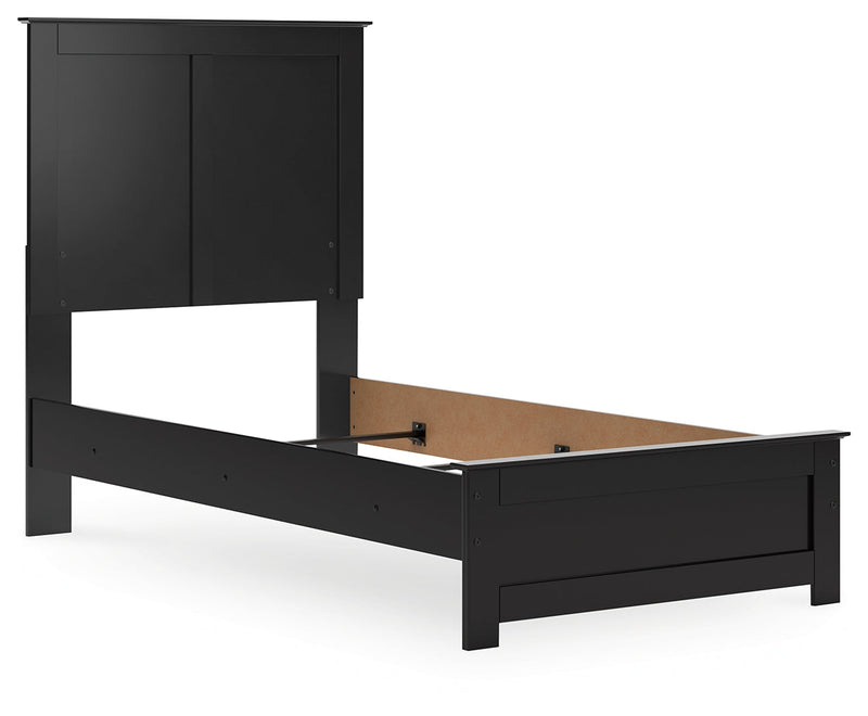 Maribel Twin Panel Bed with Dresser and Nightstand in Black from Ashley - Luna Furniture