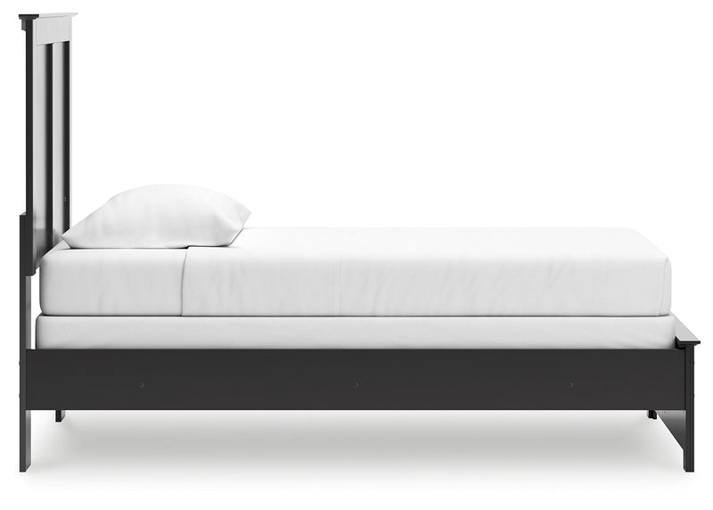Maribel Twin Panel Bed with Dresser and Nightstand in Black from Ashley - Luna Furniture