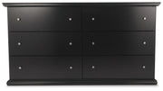 Maribel Twin Panel Bed with Dresser and Nightstand in Black from Ashley - Luna Furniture