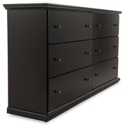Maribel Twin Panel Bed with Dresser and Nightstand in Black from Ashley - Luna Furniture