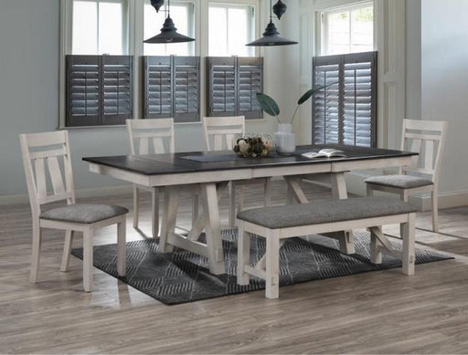 Maribelle Chalk - Gray Extendable Dining Room Set - Gate FurnitureDining Room Set