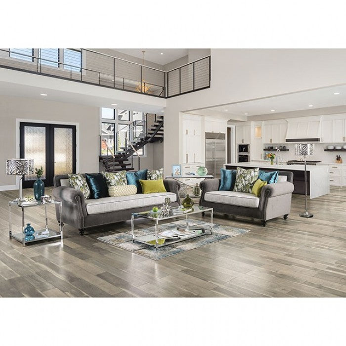 Mariella Gray/Beige/Teal/Olive Sofa - SM2286-SF