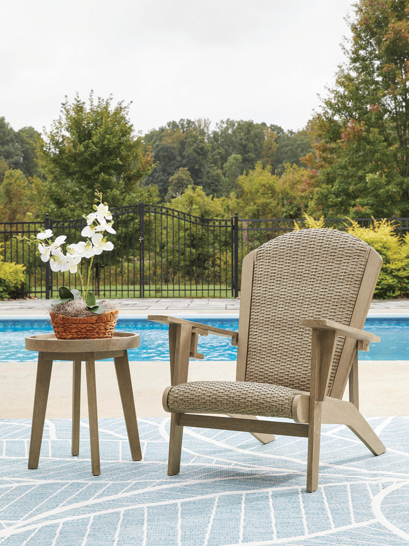Marina Sun Outdoor Adirondack Chair and End Table in Beige - PKG021167