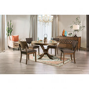 Marina Walnut/Dark Chocolate Dining Table - FOA3787RT-TABLE