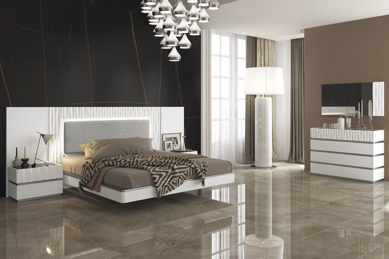 Marina White Bed Queen - Gate FurnitureQueen Bed