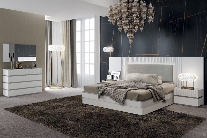 Marina White Bed Queen - Gate FurnitureQueen Bed