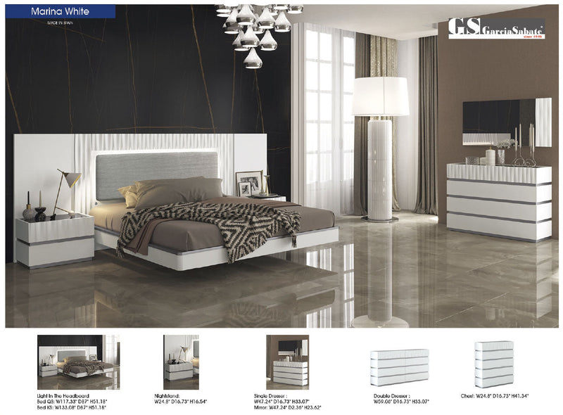 Marina White Bedroom SET - p12185