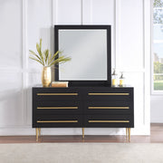 Marisol Wood Veneer And Iron Mirror in Black - 844Black-M