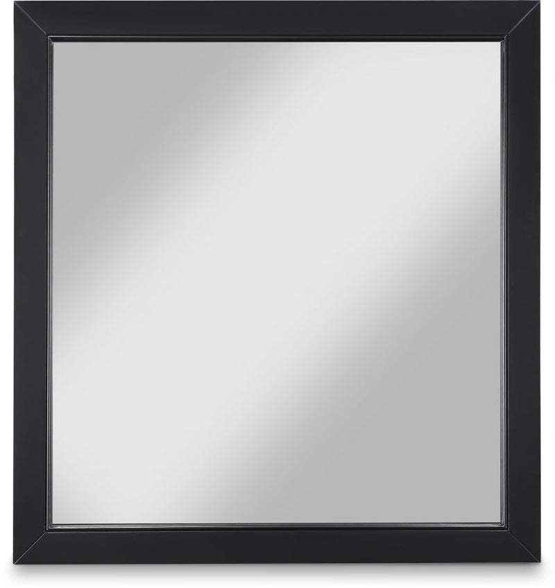 Marisol Wood Veneer And Iron Mirror in Black - 844Black-M
