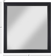 Marisol Wood Veneer And Iron Mirror in Black - 844Black-M
