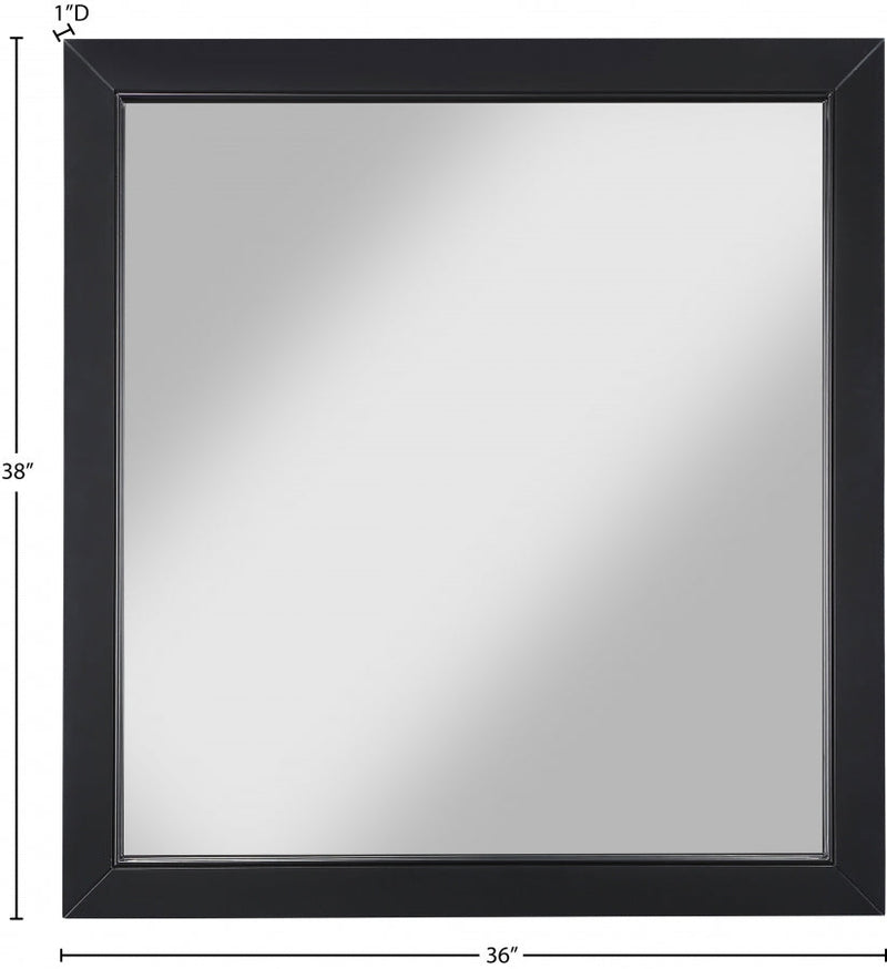 Marisol Wood Veneer And Iron Mirror in Black - 844Black-M
