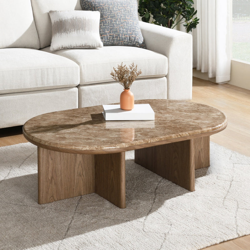 Markku Coffee Table w/Natural Marble - LV05315