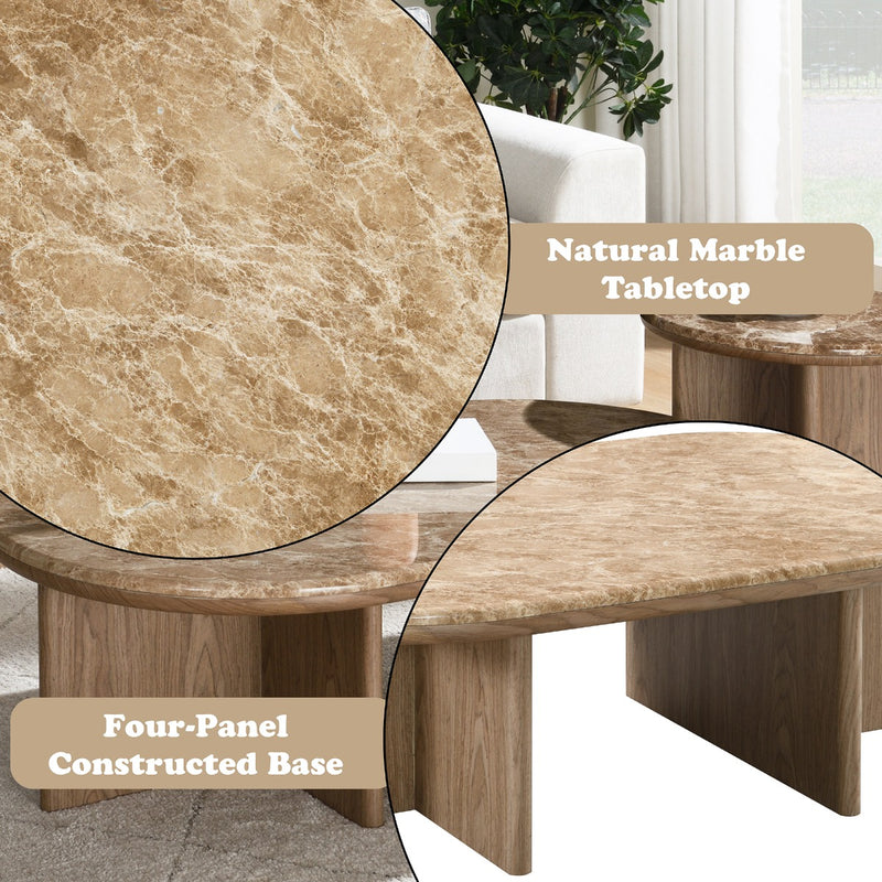 Markku Coffee Table w/Natural Marble - LV05315