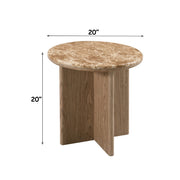 Markku End Table w/Natural Marble - LV05316