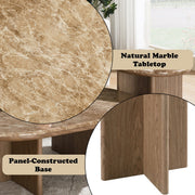 Markku End Table w/Natural Marble - LV05316