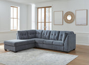 Marleton 2-Piece Sectional with Ottoman in Denim - PKG015806